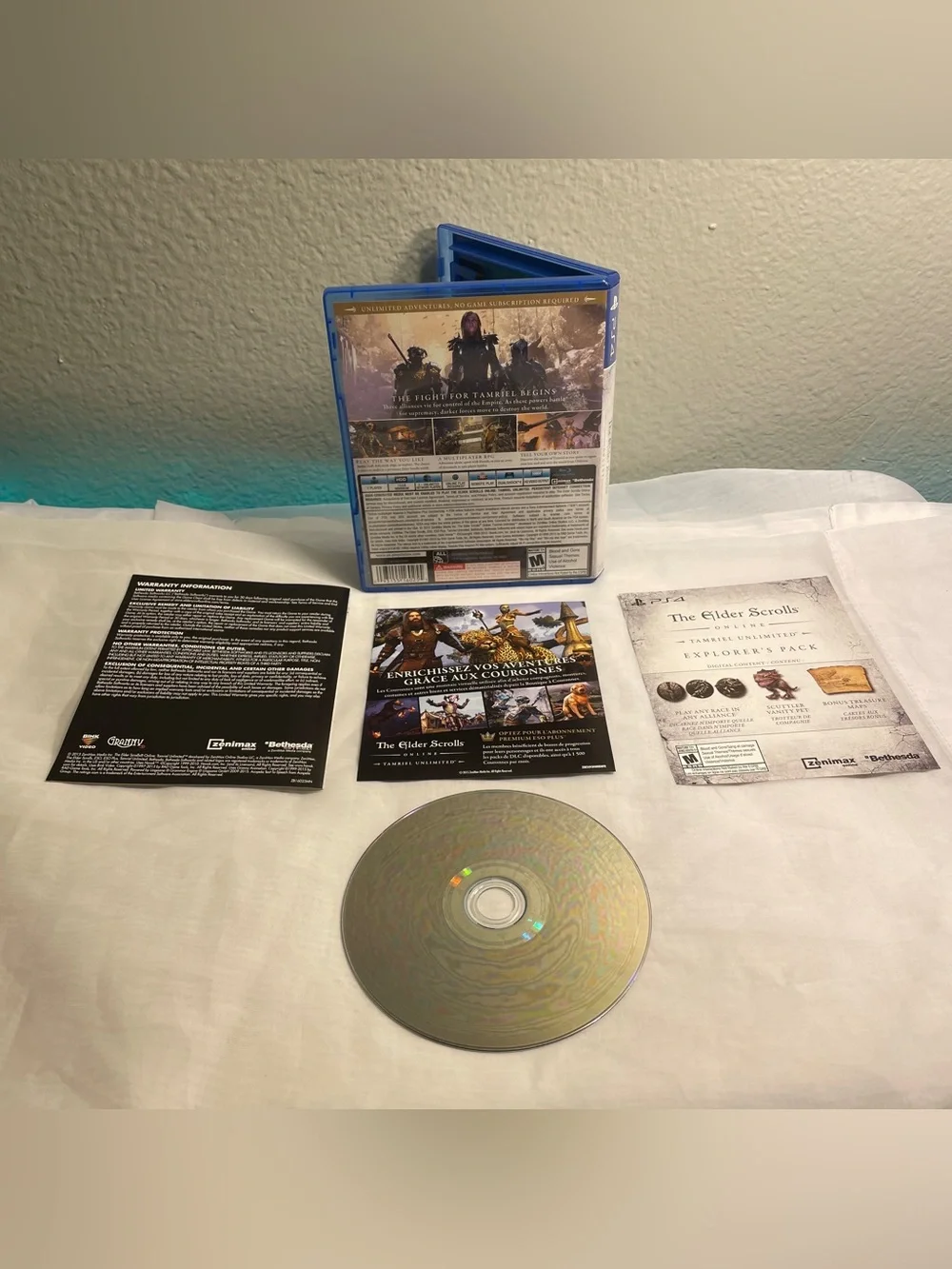 The Elder Scrolls Online Tamriel Unlimited (Sony Playstation 4, PS4) Complete
